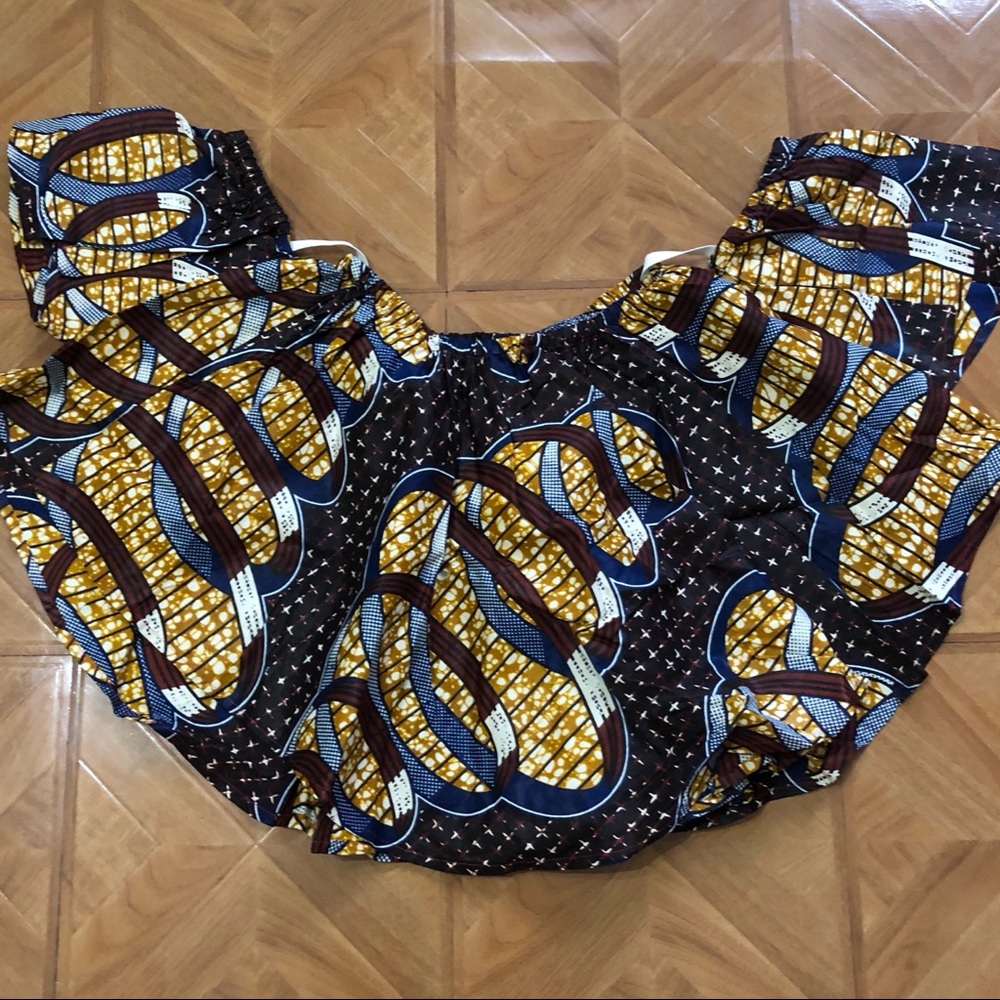 African Print Offshoulder Top